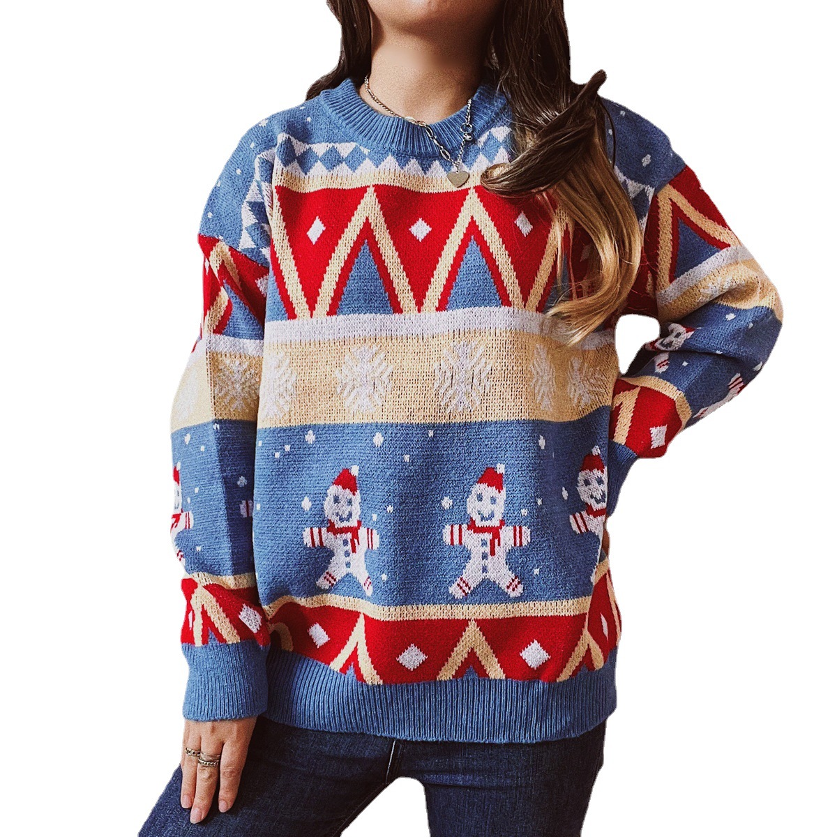 China Factory supply custom European and American autumn and winter casual women's Christmas sweater Elk pullover sweater long sleeves Manufacturers, Service