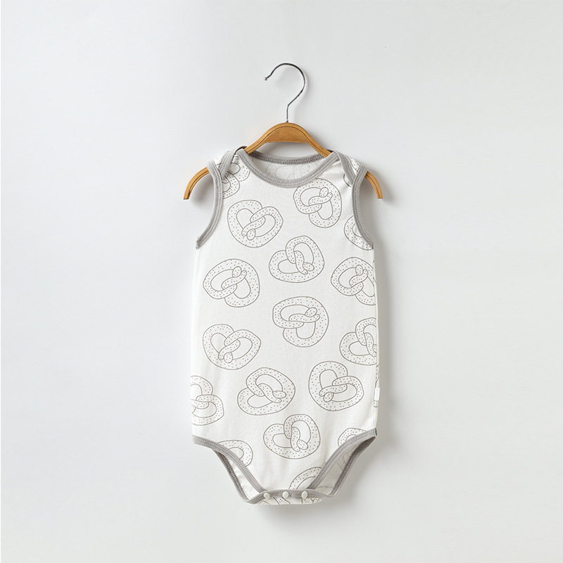 Wholesale ECOGARMENTS Summer Baby Triangle Romper Organic Cotton Sleeveless Vest Factory, Pricelist