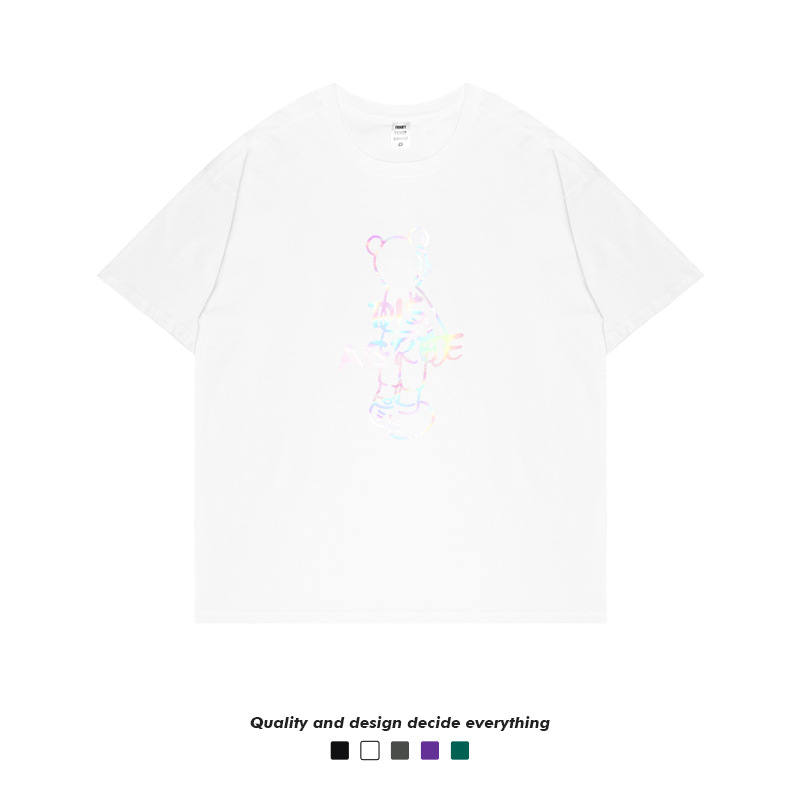 Best Custom High Quality 210 gsm Cotton T Shirts Embossed Printed T Shirts Men's Laser Bright Reflective Unisex T Shirts Supplier, Suppliers