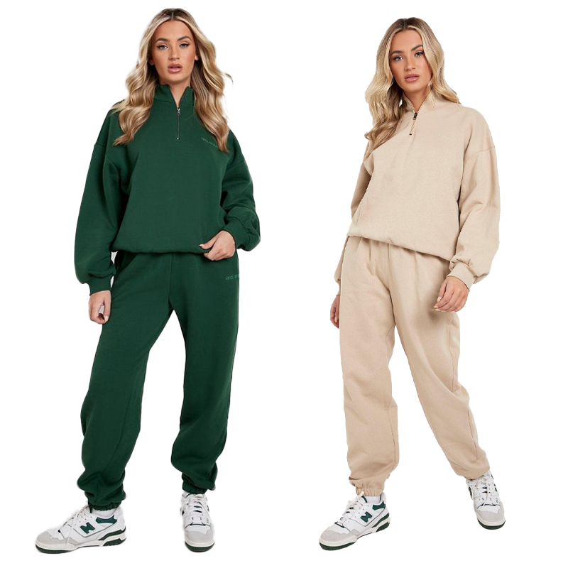 OEM ECOGARMENTS OVERSIZED HALF ZIP TRACKSUIT WITH BAMBOO FABRIC Suppliers, Product