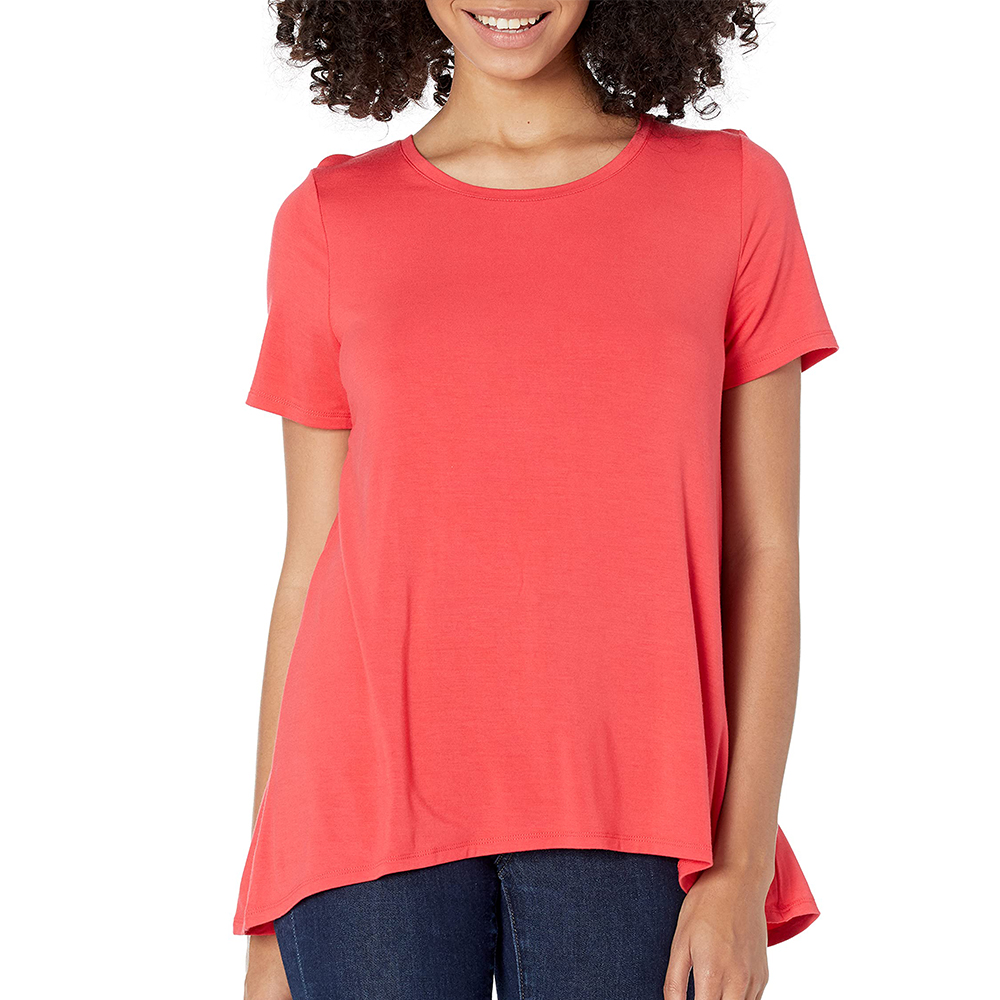 China Women's Relaxed-Fit Short-Sleeve Scoopneck Swing Tee Factories, Product