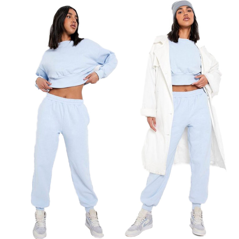 High-Quality ECOGARMENTS BALLOON SLEEVE CROPPED SWEATER TRACKSUIT Factory, Exporters