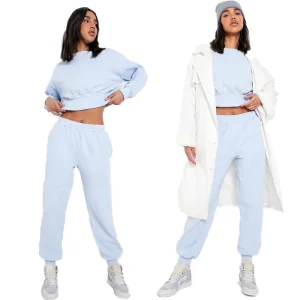 High-Quality ECOGARMENTS BALLOON SLEEVE CROPPED SWEATER TRACKSUIT Factory, Exporters