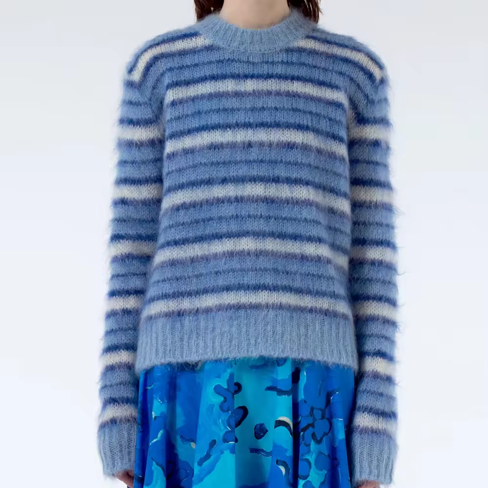 Wholesale 2026 Best Supplier Custom Knitted Sweaters High-Quality European-Style Knitted Breathable Women's Sweaters Wholesale Price Soft Skin-Friendly Mohair Sweaters Quotes, Company