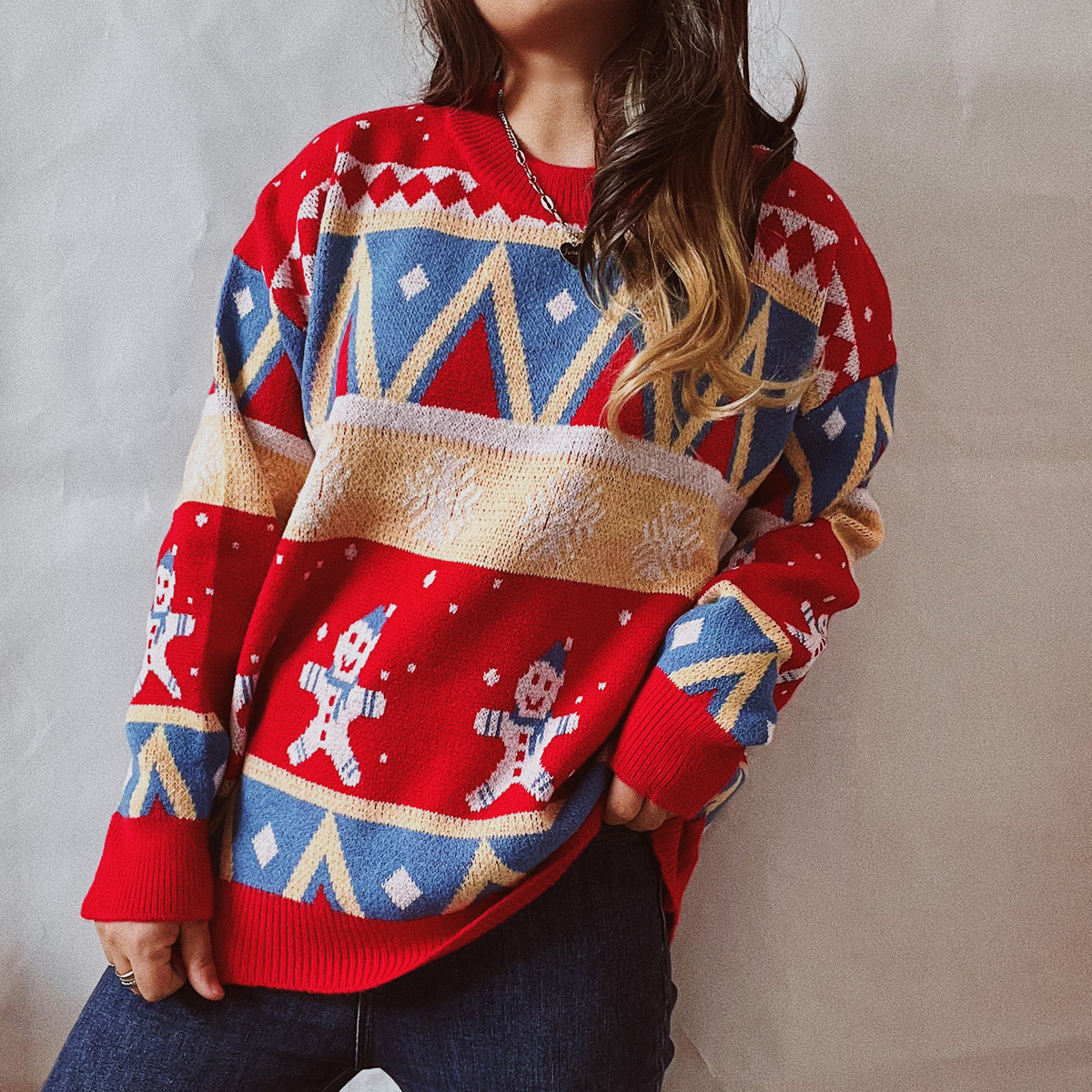 China Factory supply custom European and American autumn and winter casual women's Christmas sweater Elk pullover sweater long sleeves Manufacturers, Service