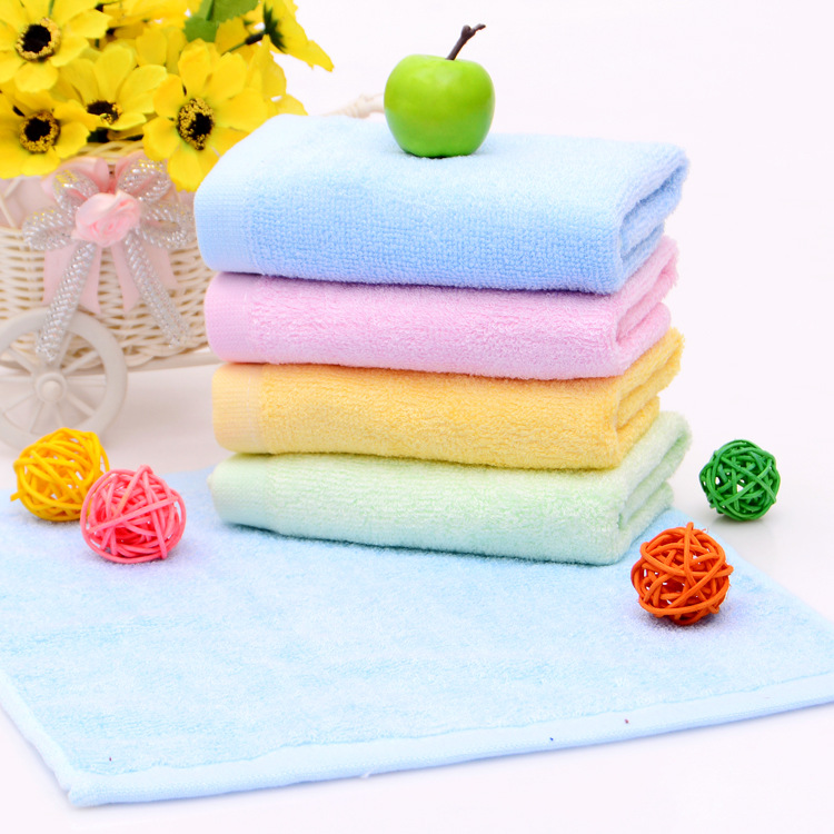 China 25*25cm Bamboo Fiber Baby Saliva Towel Custom Embroidery LOGO Kindergarten Children's Small Towel Factories, Product