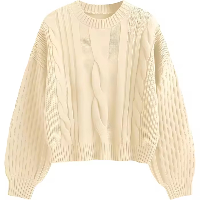 Famous Custom Logo OEM & ODM Women's Long-Sleeved Jacquard Knit Sweater, Ladies Crewneck Knit Clothing, Winter Knit Sweater for Women Companies, Service