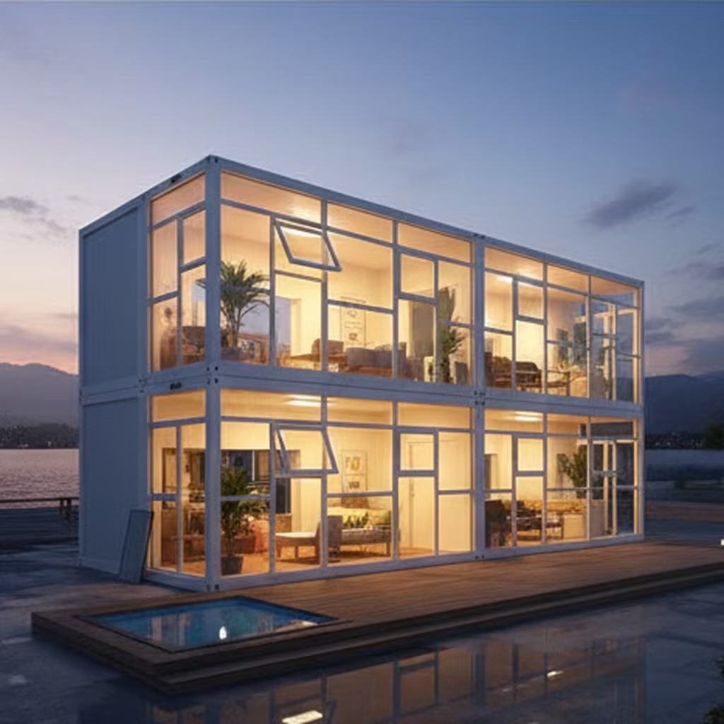 Portability Modern 20 FT Multi-Story Steel Container House Quick Installation Tiny Office Detachable Design