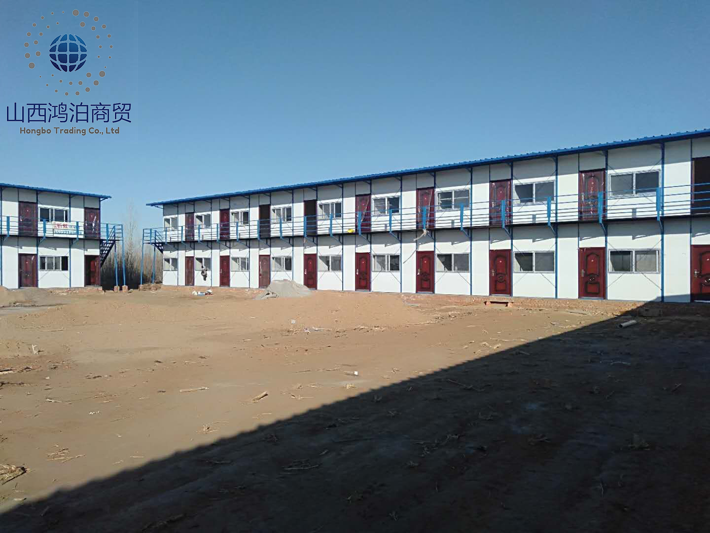 Industrial Insulated Light Steel Structure Double-storey Portable Prefabricated Modular Customized Accommodation Apartment for