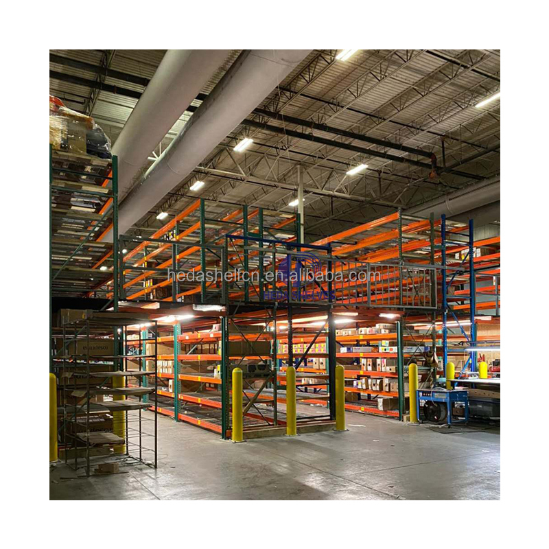 Custom Industrial Storage H Beam Steel Work Platforms Warehouse Office Heavy Duty Mezzanine Floor Racking System