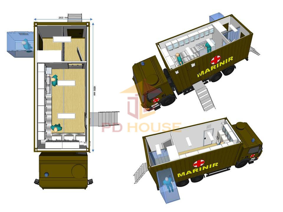 Customized OEM Prefabricated Modular Movable Patient Treatment Mobile Medical Hospital Clinic Building House with Surgical Room