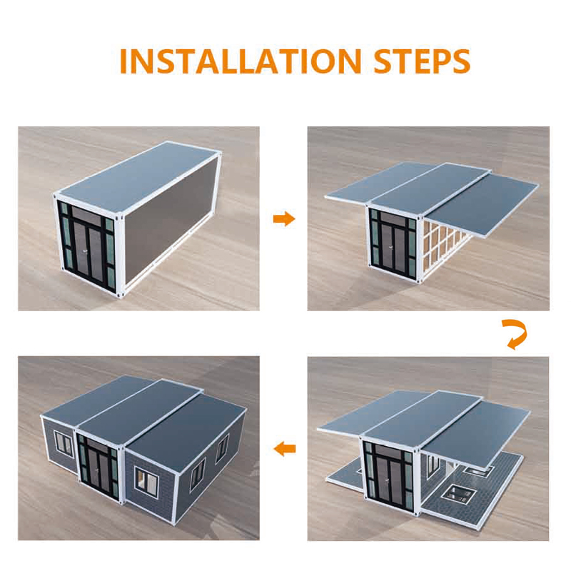 EPS/PU/Rock Wool Sandwich Panel 20FT Container Houses Modern Design Expandable for Office Building Apartment Temporary Permanent