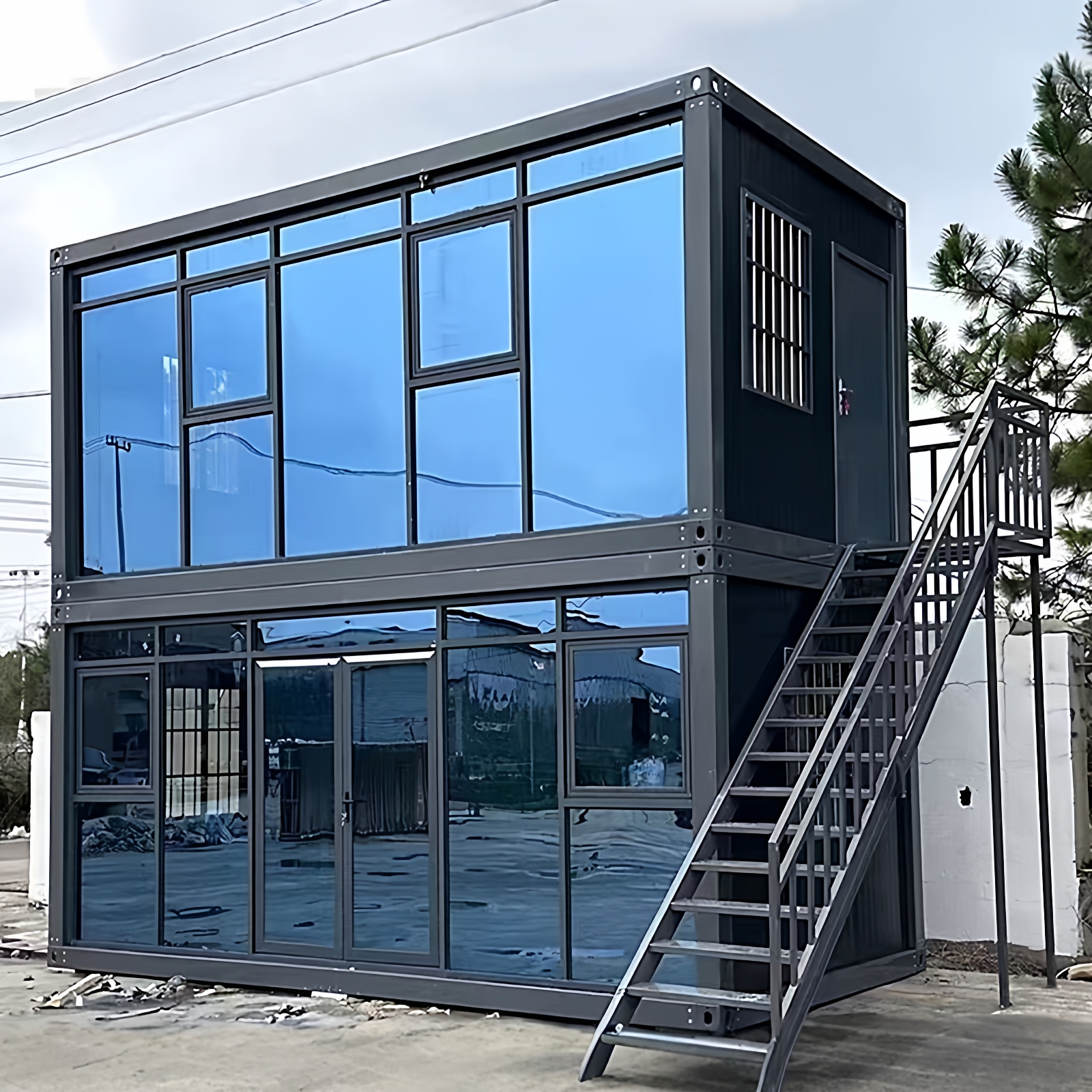 Modular Sandwich Panel Container House Shop Commercial Flat Pack Prefab Home Office Modern Design Steel Structure Workshop Mall