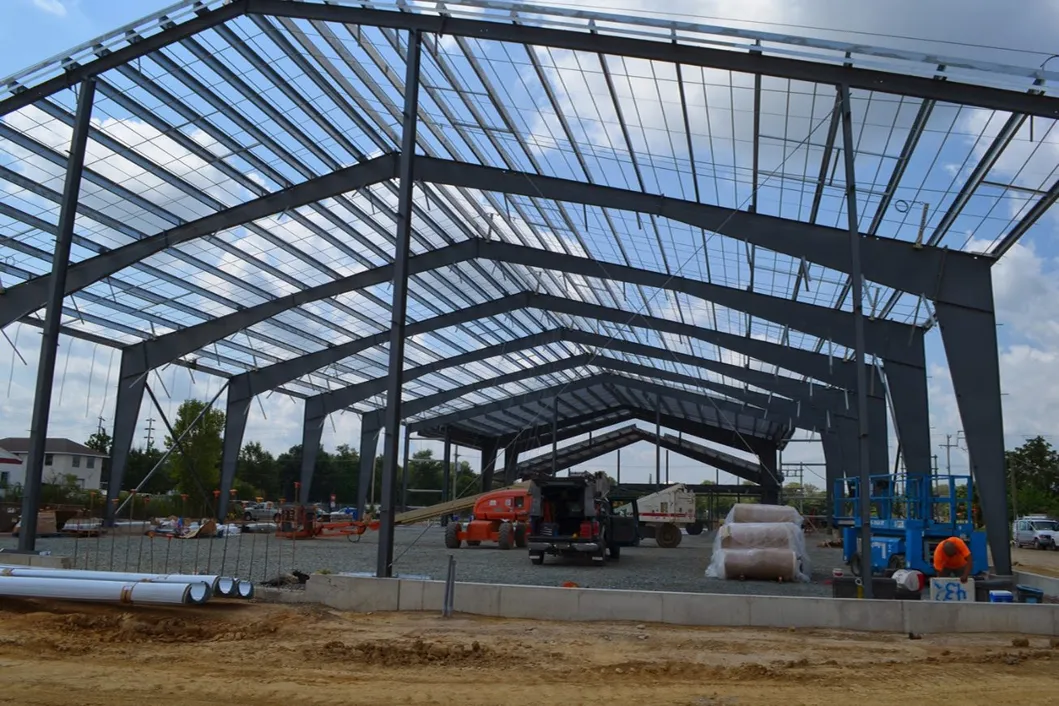 Insulated Sandwich Panel Prefab Steel Structure Portal Frame Factory Construction Metal Storage Warehouse Pre Engineered Building