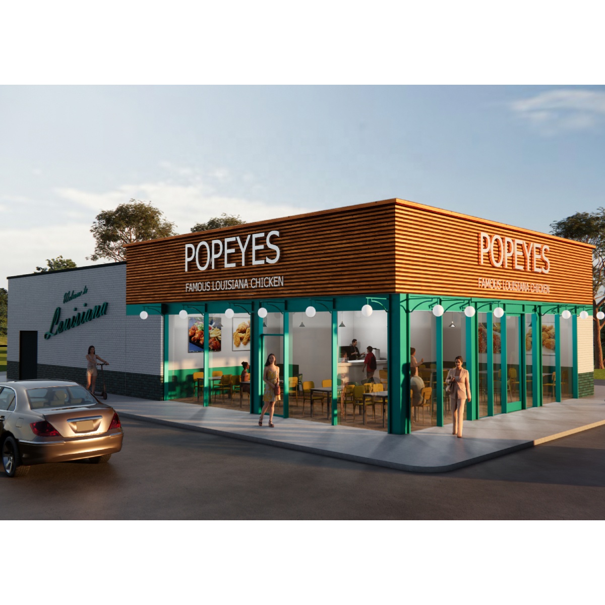Prefab Modular Light Steel Keel Structure Commercial Store Fast Food Restaurants Building Design McDonald's Fast Build Cost