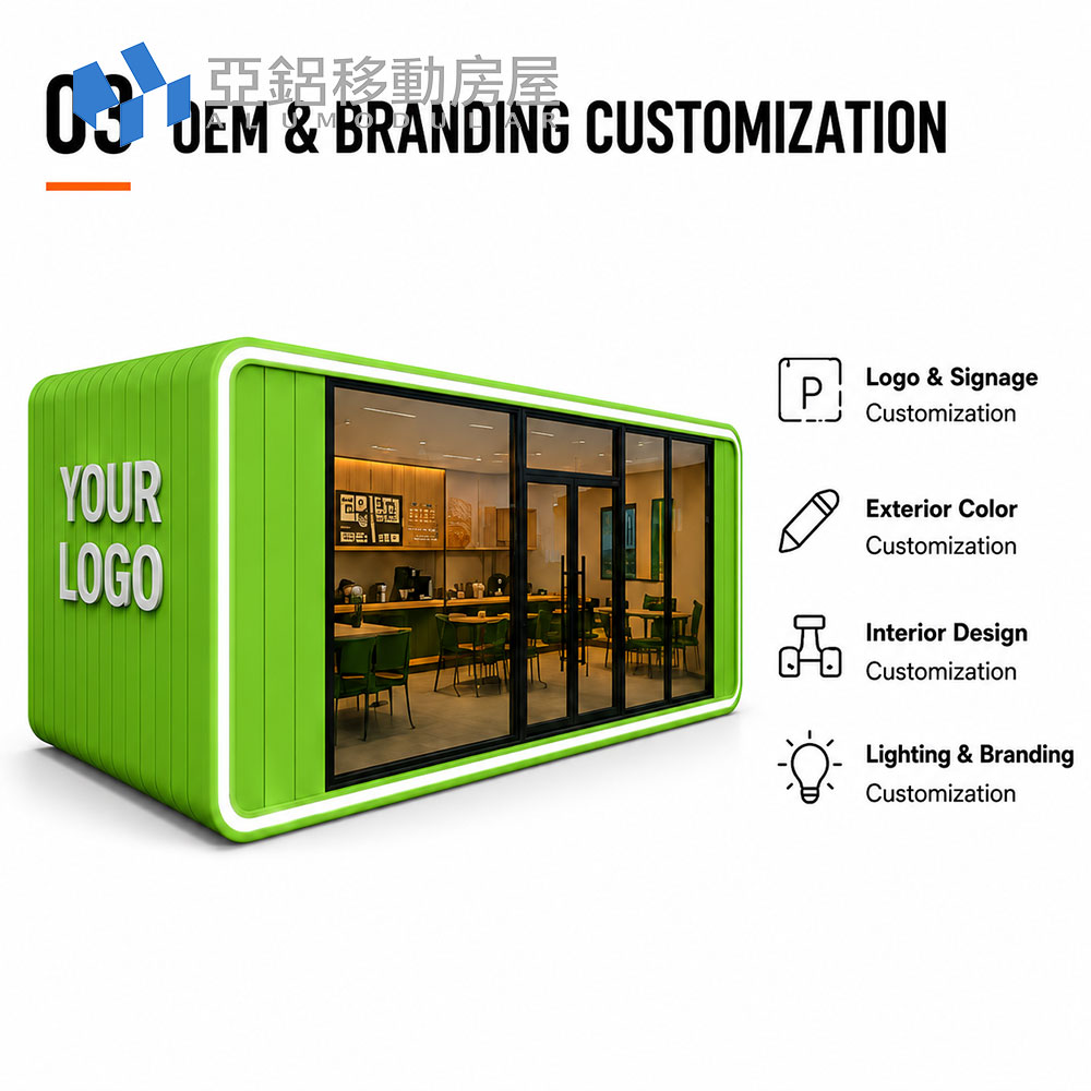 20ft Commercial Modular Cabin Prefab Retail Kiosk for Coffee Shop and Small Business Use