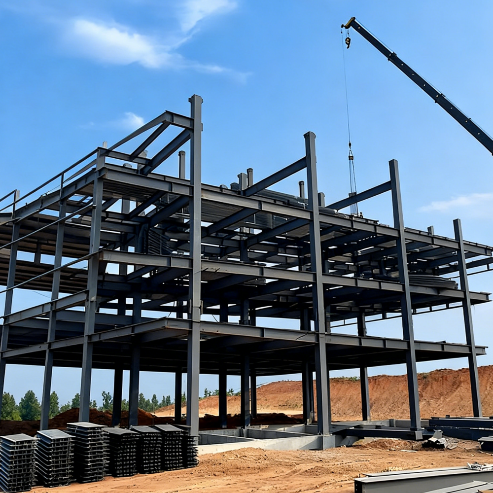 Multi Story Steel Frame Apartment Building With Custom Engineering Drawings for Residential Projects