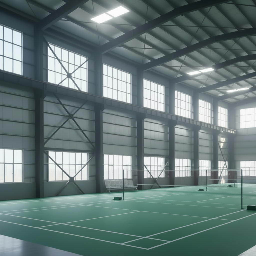 With Its Trendy Contemporary Design and High Quality Prefabricated Steel Construction Offers a Modern Indoor Sports Facility