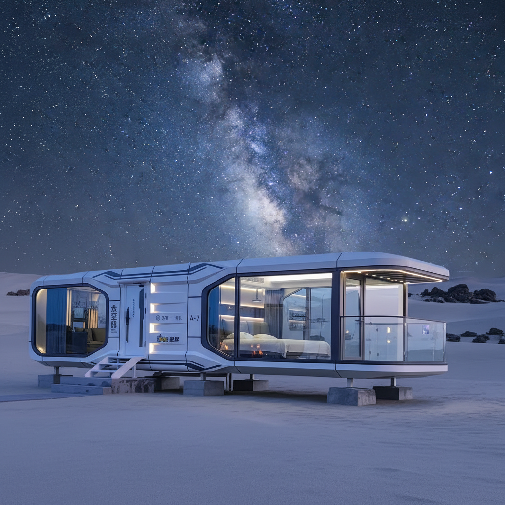 Modular Living Office Container House Portable Prefab Greenhouses Steel Structure Space Capsule