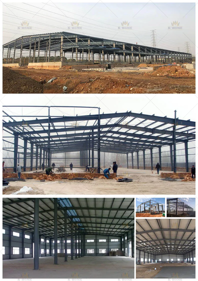 Prefabricated Industrial Factory Warehouse Metal Frame House Pre Engineered Modular Steel Structure Buildings