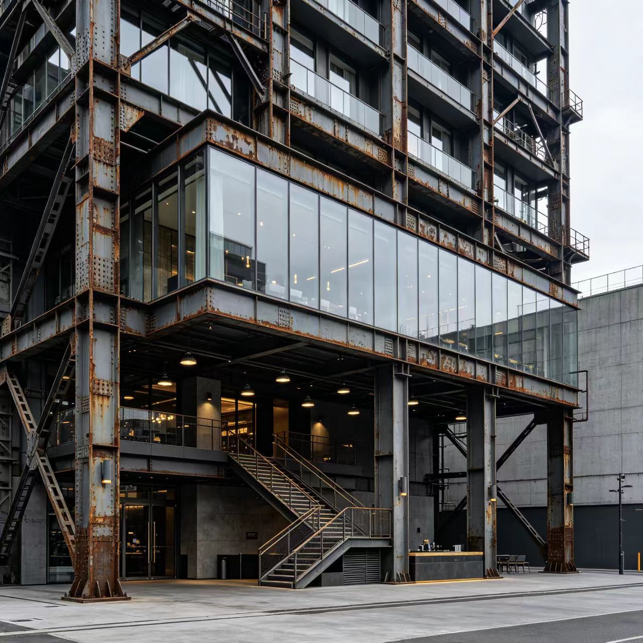 Luxury Heavy Steel Modular Industrial Design Hotel High-End Steel Frame Hospitality Building Project 121+mph Wind Resistance