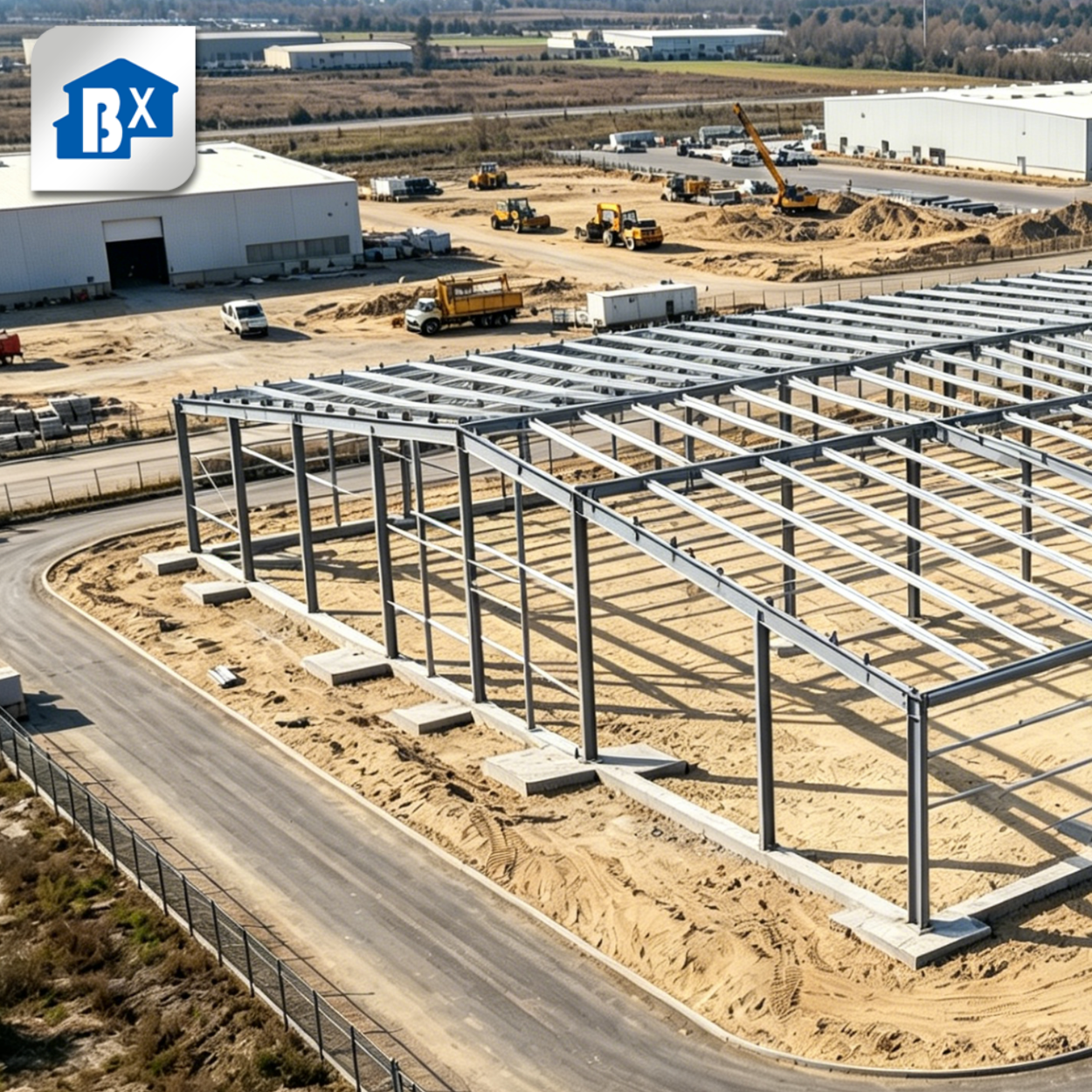China Prefabricated Steel Structure Workshop Warehouse Shed Multi-Span Portal Frame Industrial Storage Building Bolted Assembly