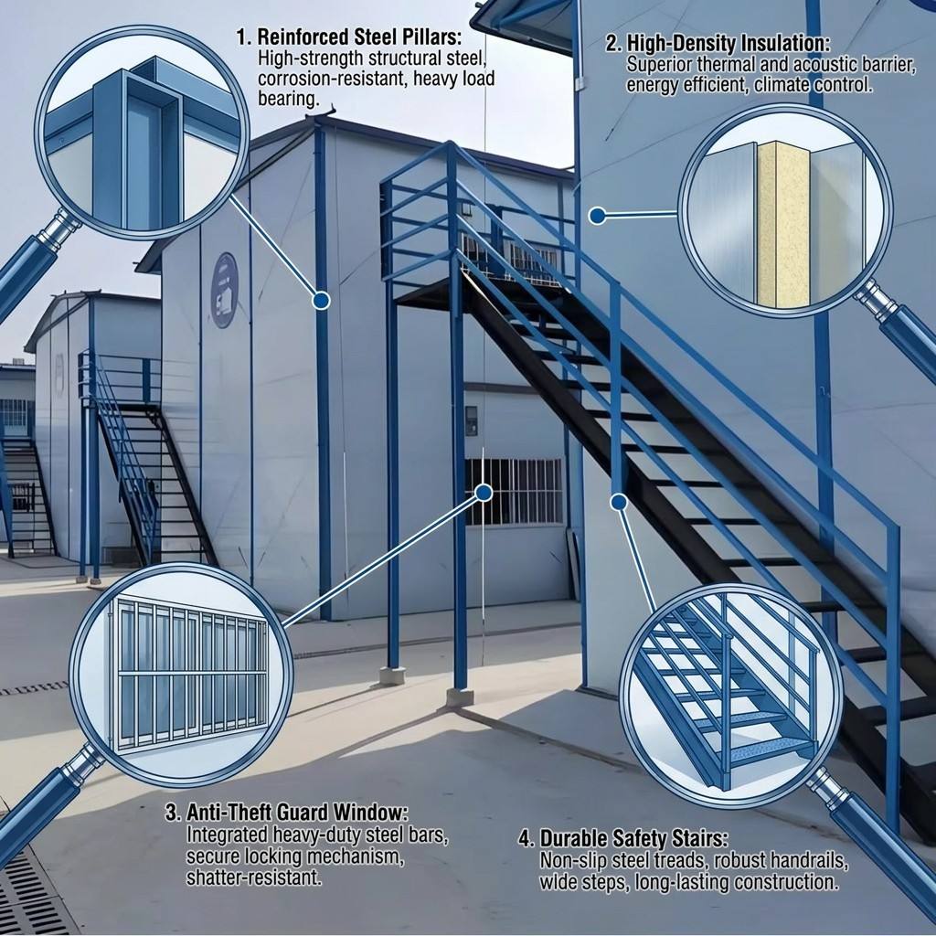 Wholesale Cheap Fast Assembly Two Story Steel Structure Prefabricated House Modular Temporary Living Camp for Construction Site