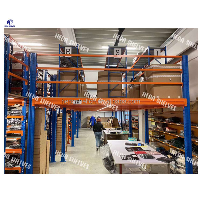 Custom Industrial Storage H Beam Steel Work Platforms Warehouse Office Heavy Duty Mezzanine Floor Racking System