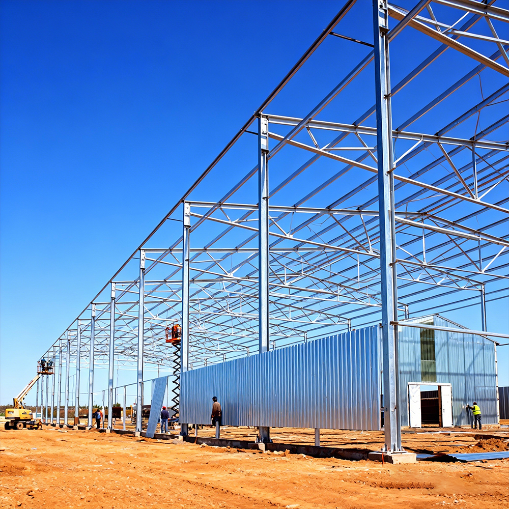 Large Scale Commercial Poultry Farm Prefabricated Metal Building Prefab Steel Structure Broiler Chicken House for 10000 Chickens