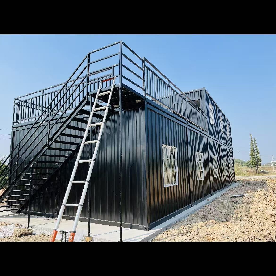 High Quality Fast Assembly Steel Sandwich Panel Container House Prefabricated Modular Office Building Living Space Modern Design