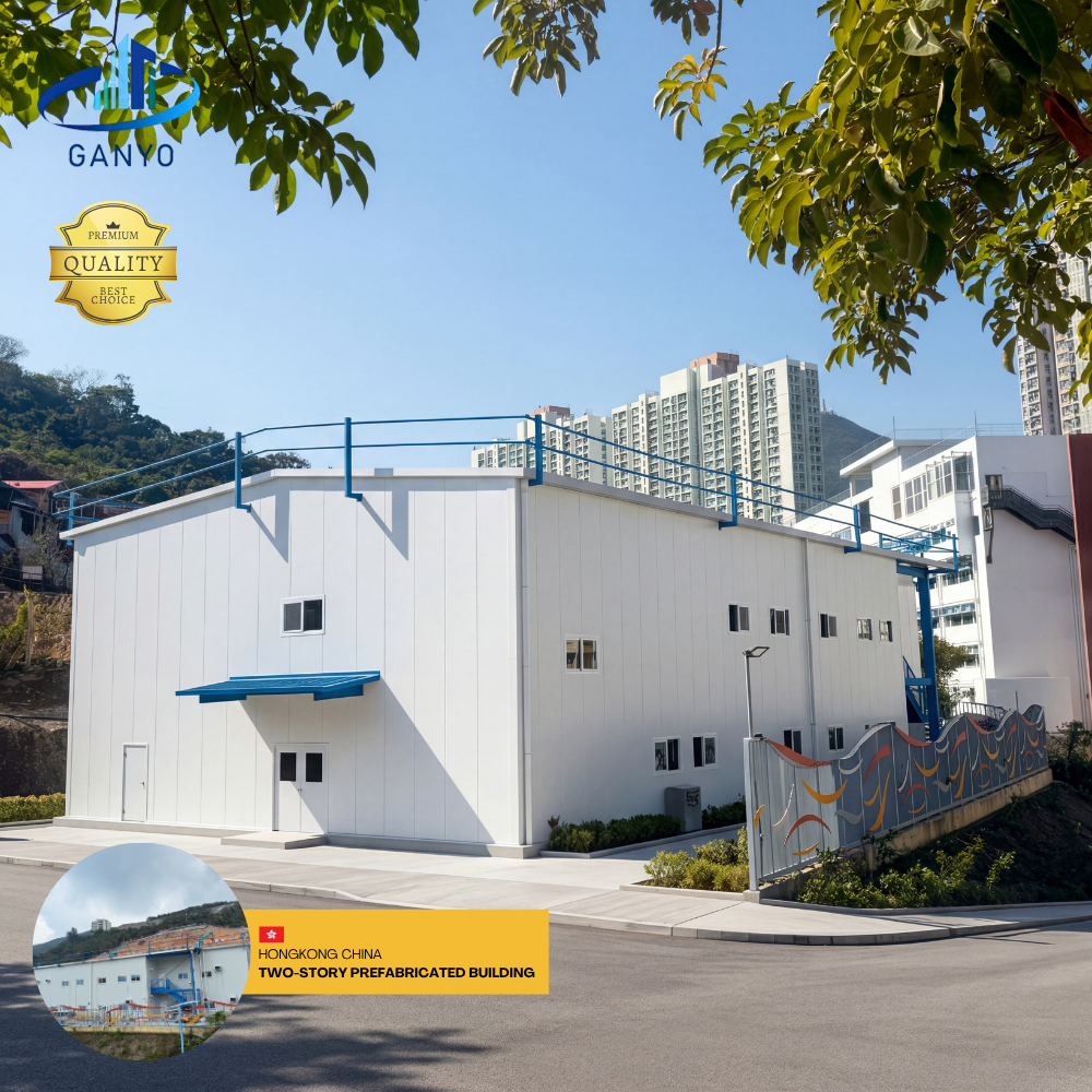 Steel Frame Two-Story Prefabricated Building Modular Structure for Office, Dormitory and Commercial Use