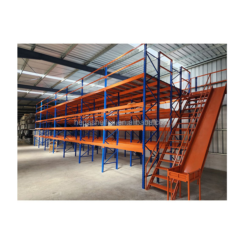 Custom Industrial Storage H Beam Steel Work Platforms Warehouse Office Heavy Duty Mezzanine Floor Racking System