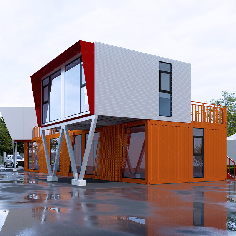 Modular Sandwich Panel Container House Shop Commercial Flat Pack Prefab Home Office Modern Design Steel Structure Workshop Mall