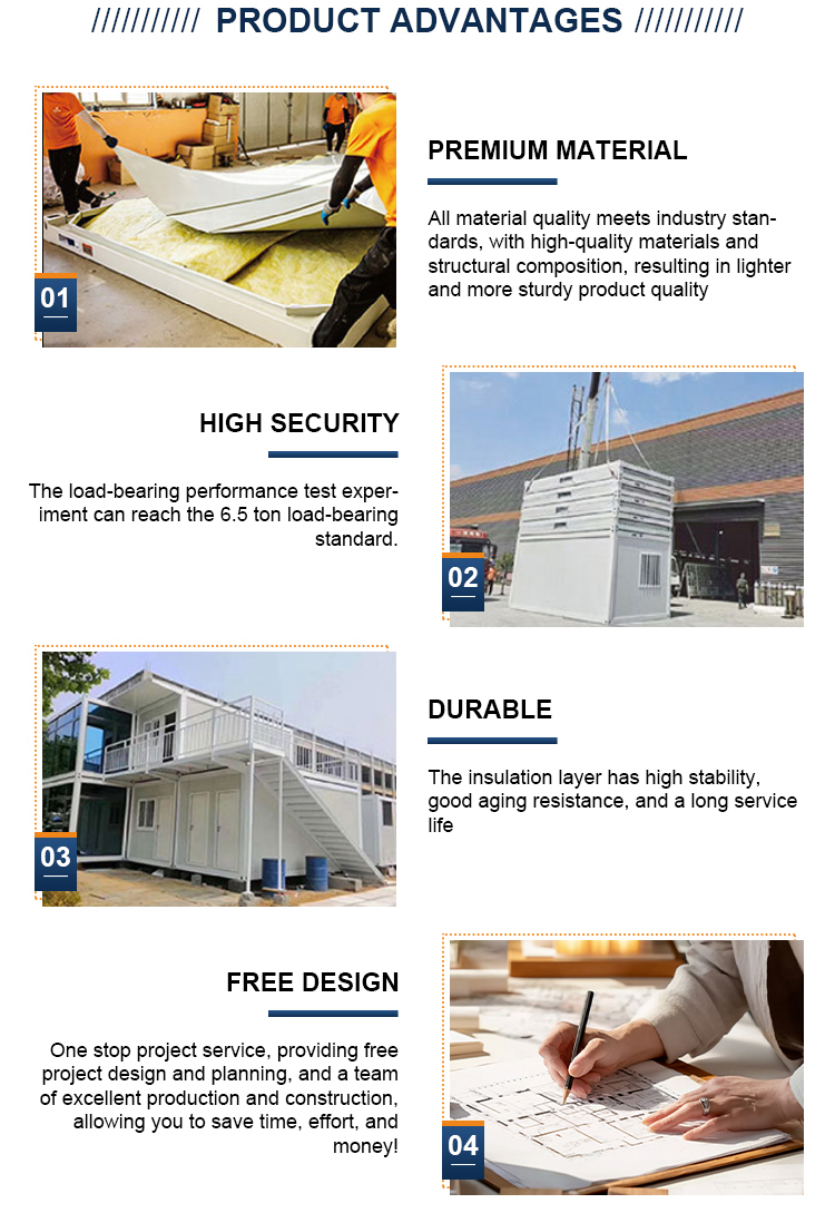 Easy Assemble Mobile Detachable Tiny Home Modular Office Buildings Hotel Worker Camp Prefab Flat Pack Container House