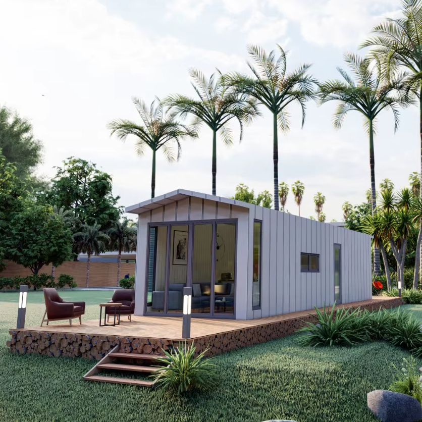 Modern 40m2 Portable Steel Modular Eco-Friendly Durable Waterproof Insulated Holiday Home Prefab Caravan