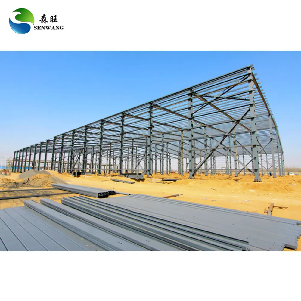 Large Outdoor Prefabricated Steel Workshop Sandwich Panel Temporary Building Storage Shed Modern Design for Senwang Warehousing