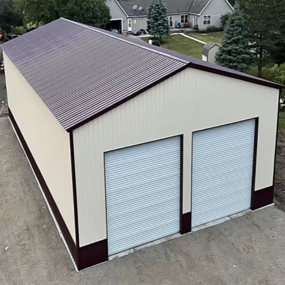 High Strength Steel Structure Garage Prefabricated Easy Installation for Residential Home Parking Use
