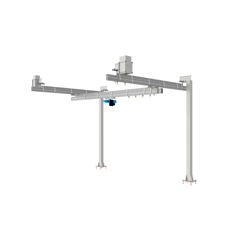 Floor-mounted crane structure