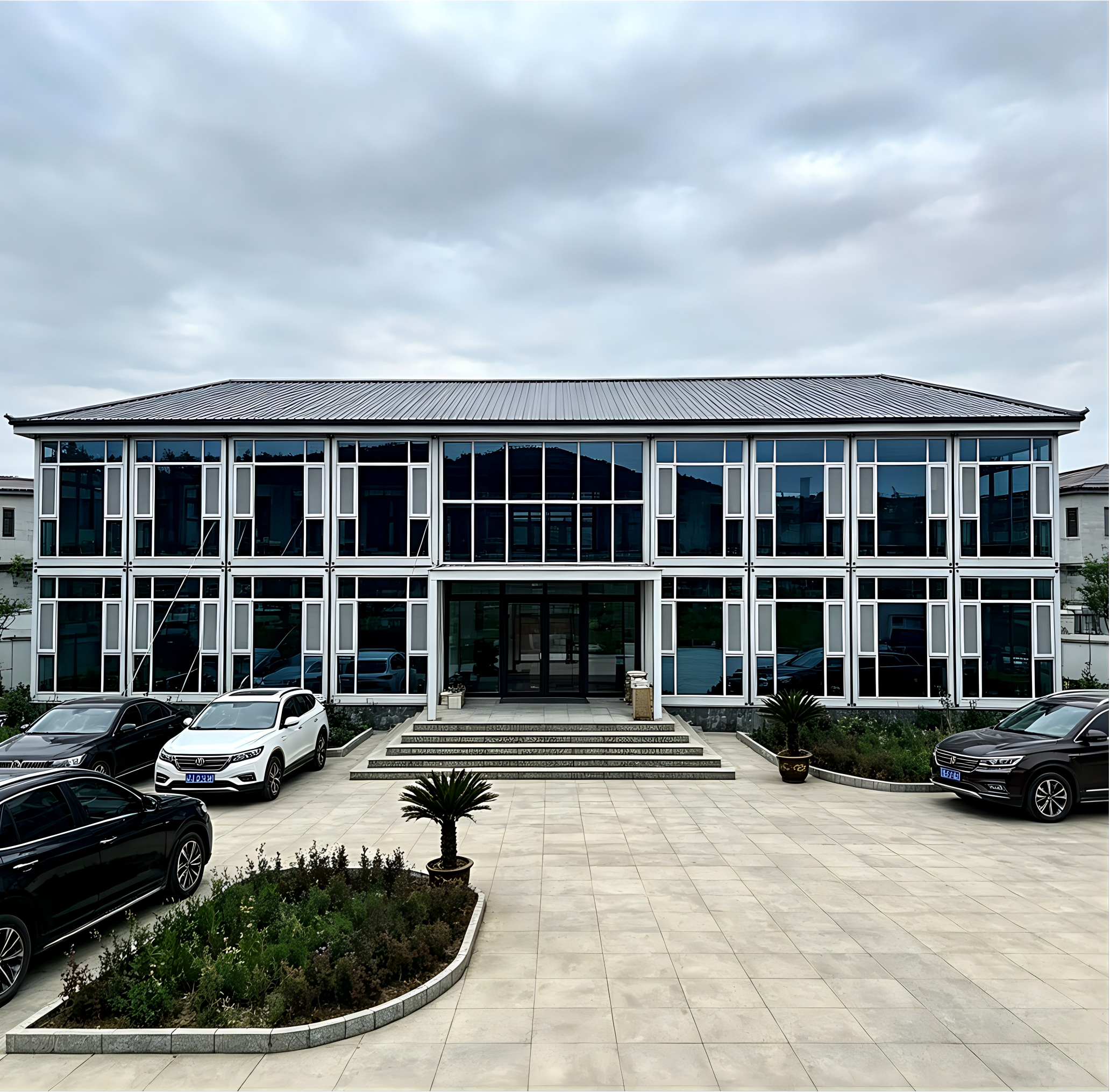 Modern Prefab Steel Structure Multi Floor Commercial Building For Office School Hotel Worker Dormitory Online Technical Support