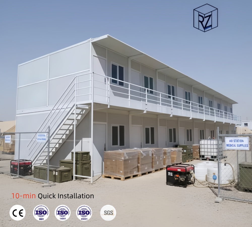 Simple Foldable Portable Prefabricated Steel Modular Container House Flat Roof for Temporary Relief Housing Office Construction