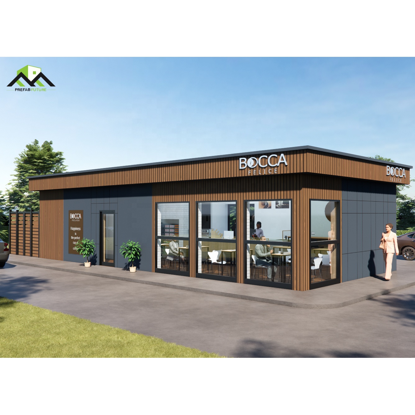 Prefab Modular Light Steel Keel Structure Commercial Store Fast Food Restaurants Building Design McDonald's Fast Build Cost