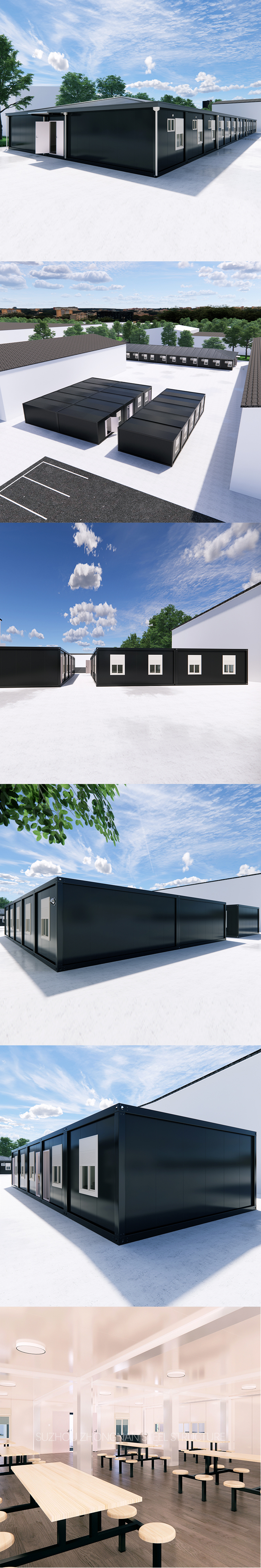 Earthquake Proof Prefab Assembly Student Housing Dormitory Flat Pack Container Houses School Classroom Building for Sale