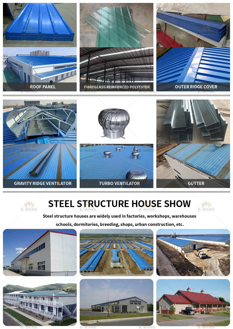 Prefabricated Industrial Factory Warehouse Metal Frame House Pre Engineered Modular Steel Structure Buildings
