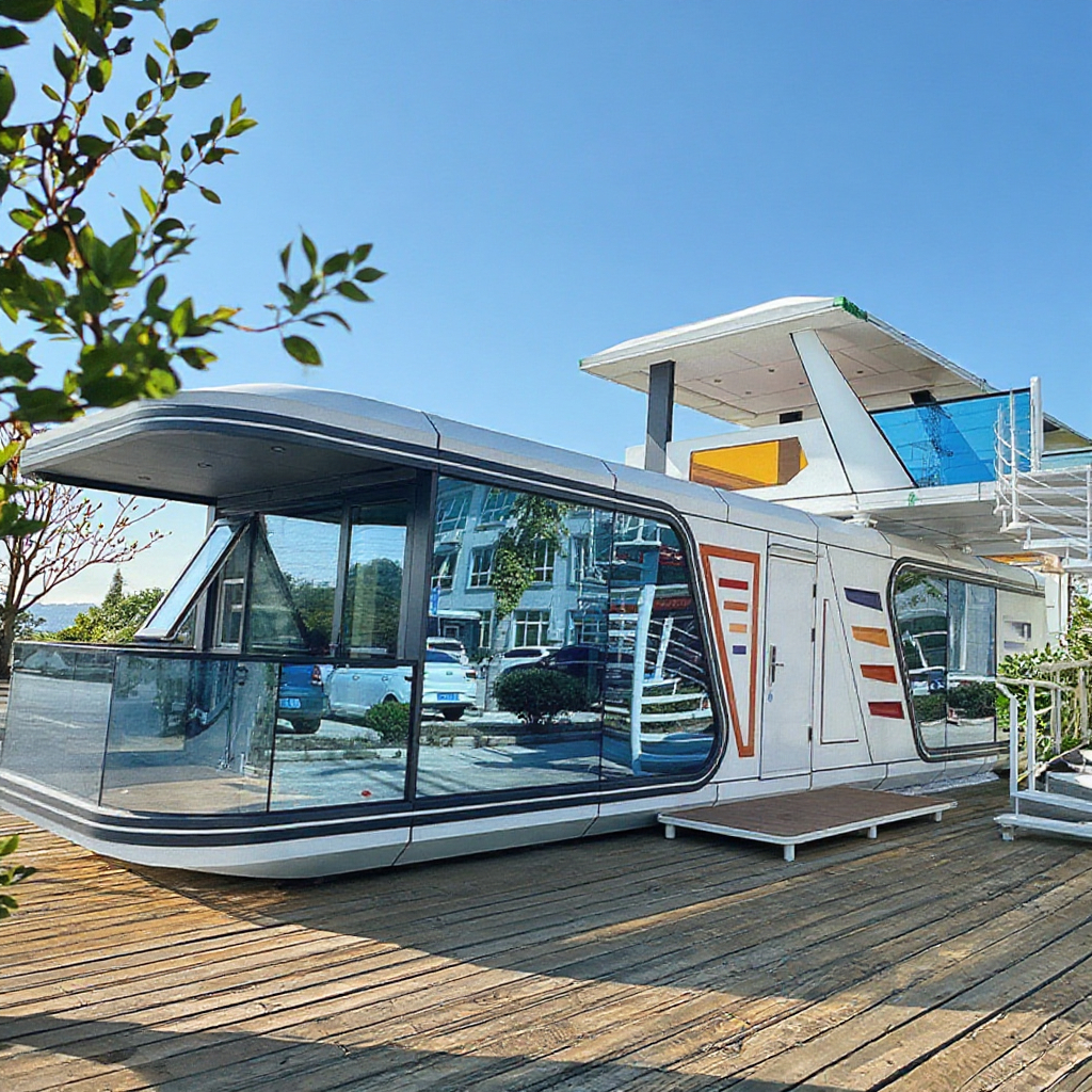 Intelligent Prefab Building Pod Mansion Luxury Resort Hotel, Prefabricated Luxury Office, Container House for Airbnb Rental