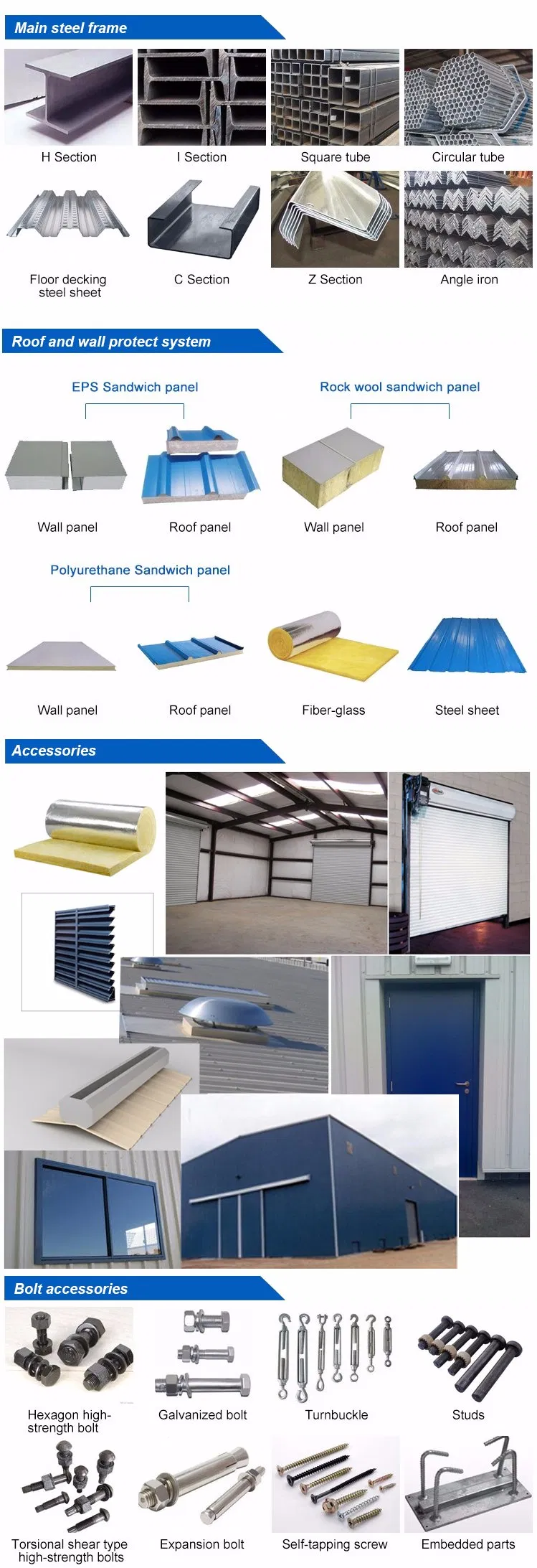 Large Span Prefab Steel Structure Frame Pre-Engineered Metal Prefabricated Building