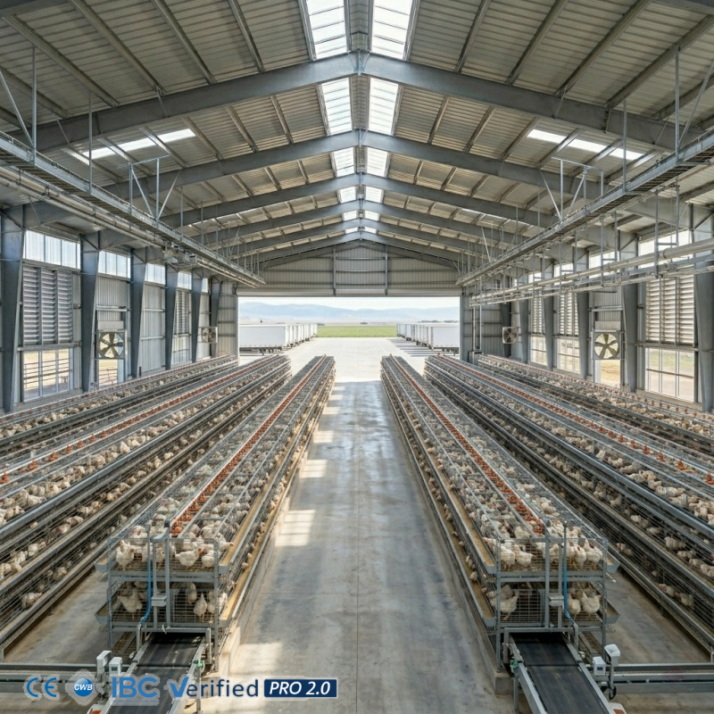 Steel Structure Poultry House Large Scale Anti Corrosion Industrial Chicken Farm Building for 200000 Broilers