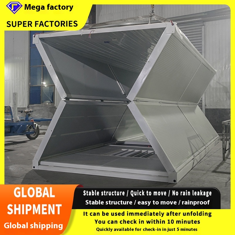 Modern Square Steel Folding Container House for Office &amp; Hotel Use Fast Building Temporary Construction with 5 Year Warranty