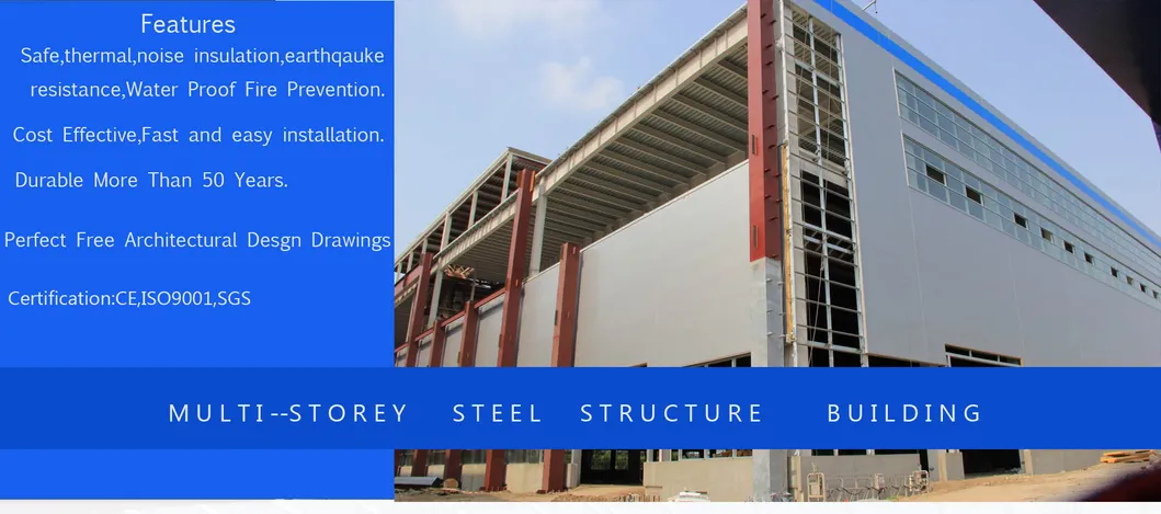 Prefabricated Fireproof Construction Material Steel Frame Structure Metal Building for Residential Hotel House