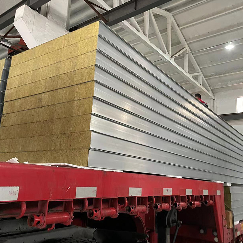 Stainless Steel Rock Wool Sandwich Modern Eco-friendly Lightweight High Strength Easy Installation Construction Temporary Prefab