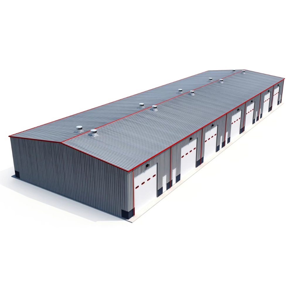 Pre Engineered Modern Steel Industrial Building for Outdoor Warehouse and Workshop Combination